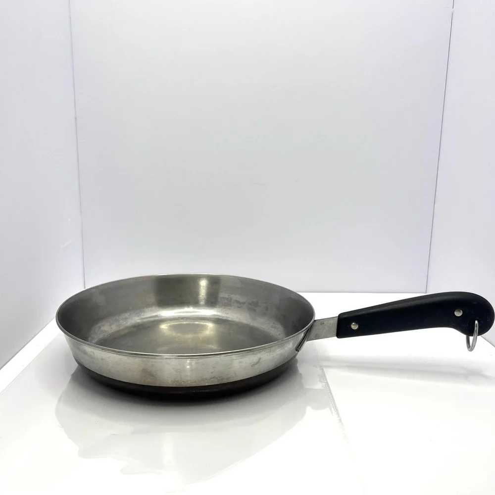 Revere Ware Skillet Fry Pan 10 Inch Copper Bottom Vintage Cookware USA Made